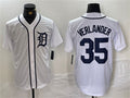 Custom #35 White DET Baseball Shirt Top