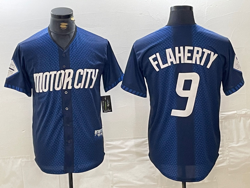 Custom #9 Navy 2024 City Connect DET Baseball Shirt Top