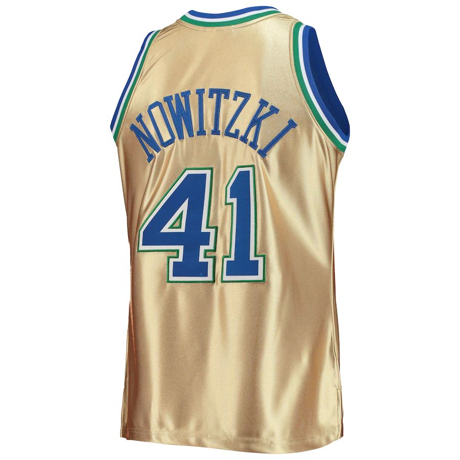 Custom #41 Gold 1998 DAL Basketball Shirt Top