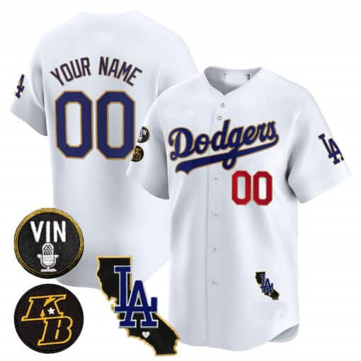 Custom Gold LAD Baseball Shirt Top
