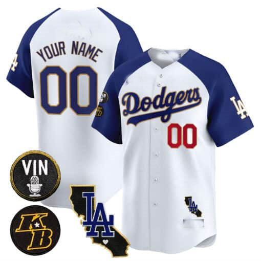 Custom Gold LAD Baseball Shirt Top