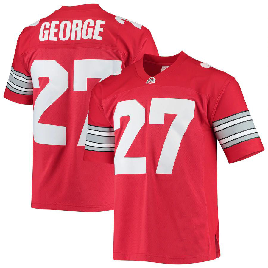 Custom #27 Scarlet 1995 Throwback Football Shirt Top