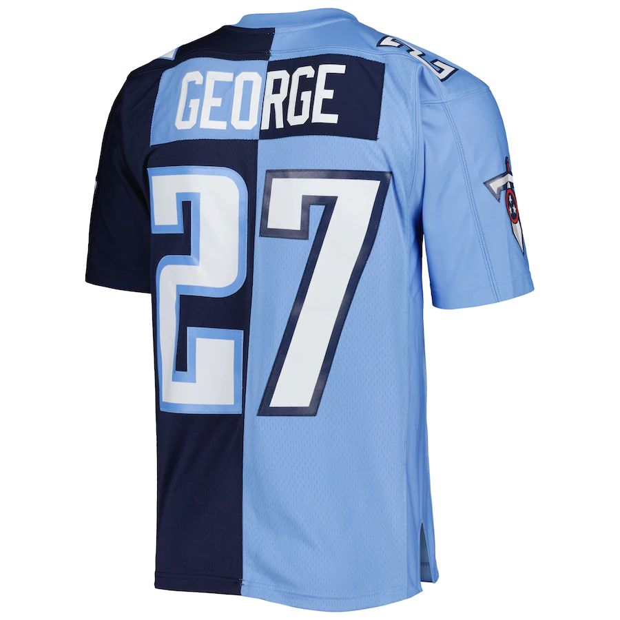 Custom #27 Light Blue 1999 TEN Football Shirt Top