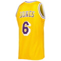 Custom #6 Gold 1996 LAL Basketball Shirt Top