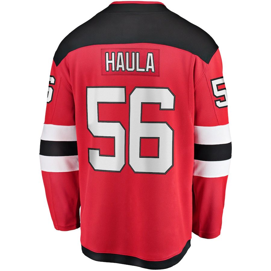 Custom #56 Red NJD Hockey Shirt Top