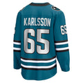 Custom #65 Teal SJS Hockey Shirt Top