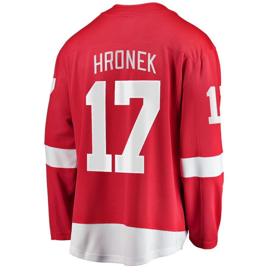 Custom #17 Red DET Hockey Shirt Top
