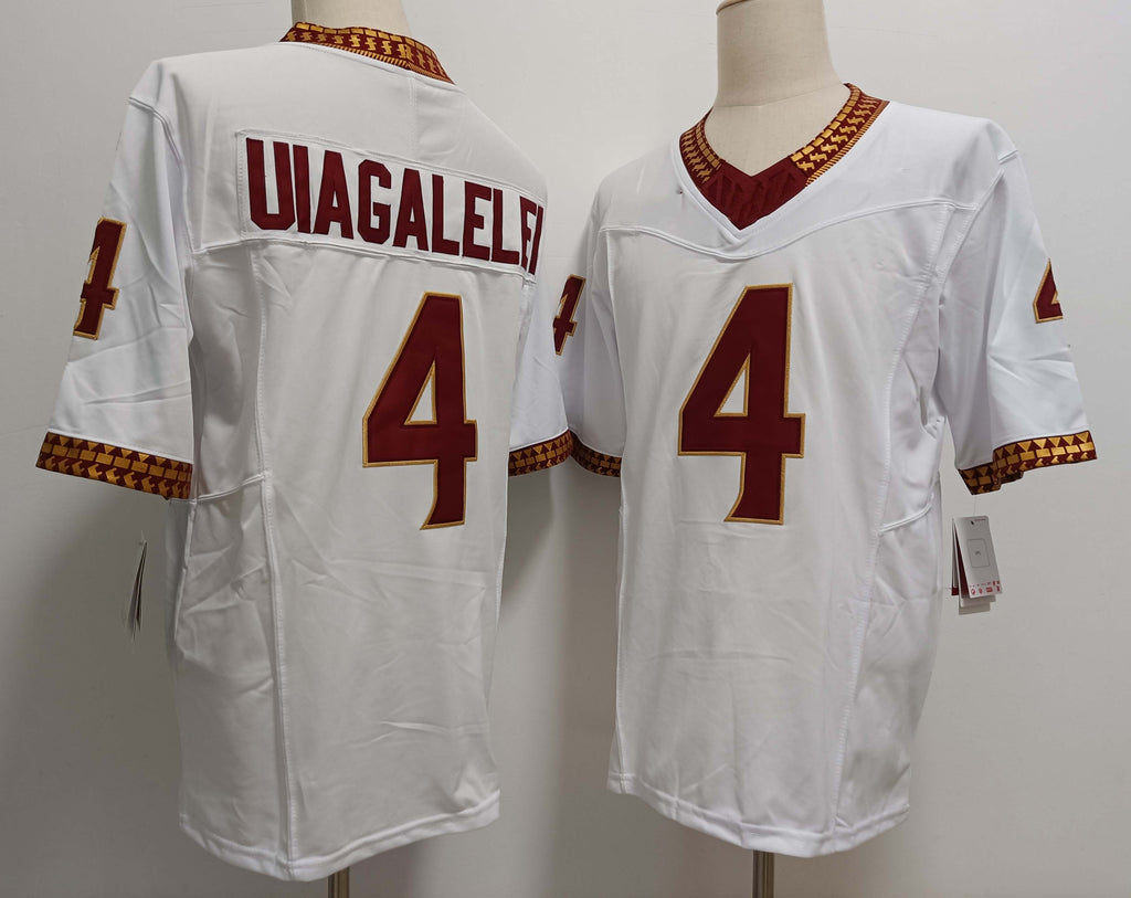 Custom #4 White College Shirt Top