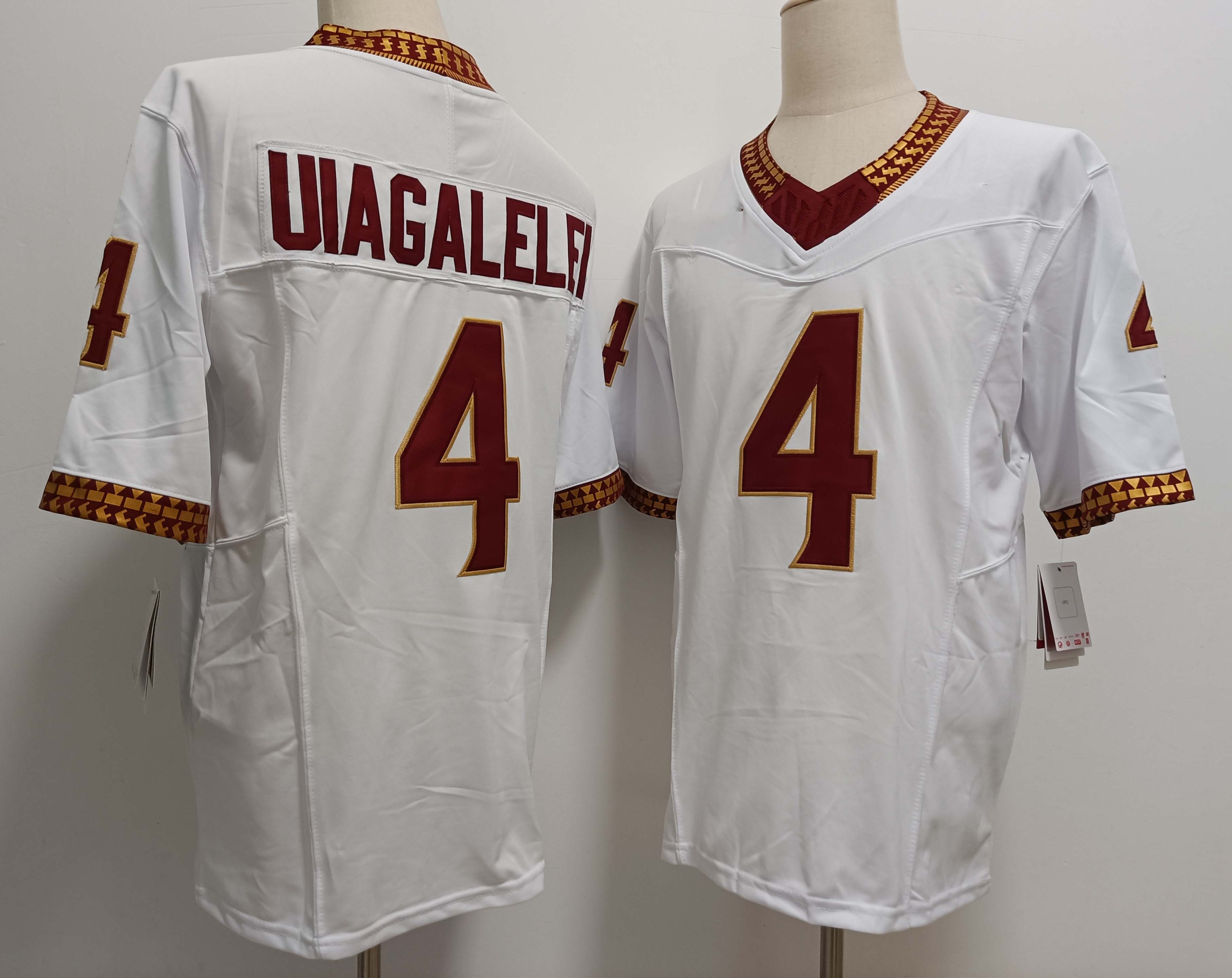 Custom #4 White College Shirt Top