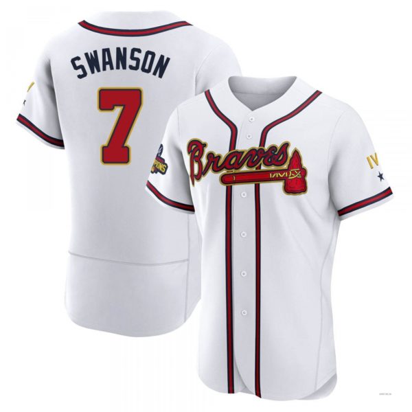 Custom #7 White 2022 ATL Baseball Shirt Top