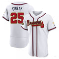 Custom #25 White 2022 ATL Baseball Shirt Top