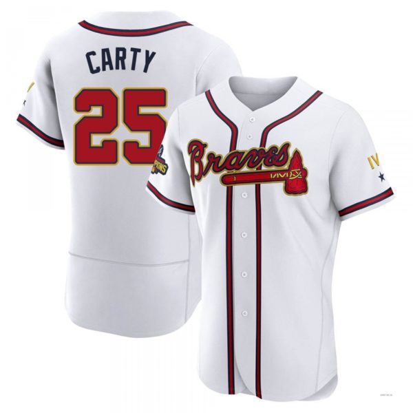 Custom #25 White 2022 ATL Baseball Shirt Top