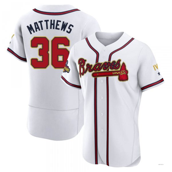 Custom #36 White 2022 ATL Baseball Shirt Top