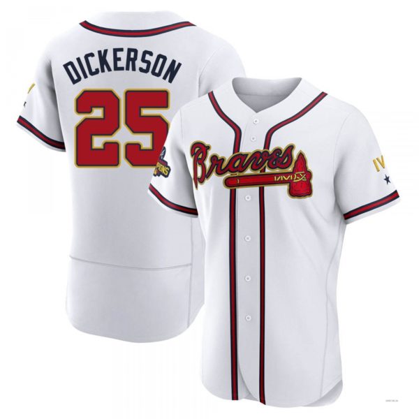 Custom #25 White 2022 ATL Baseball Shirt Top