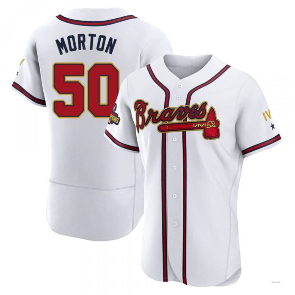 Custom #50 White 2022 ATL Baseball Shirt Top