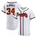 Custom #34 White 2022 ATL Baseball Shirt Top