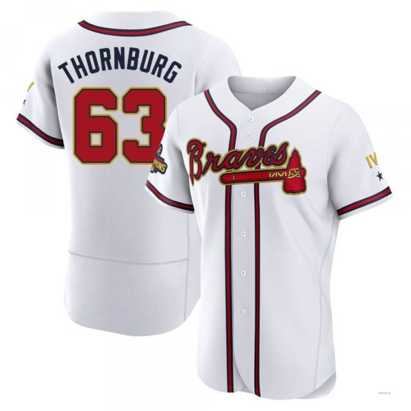 Custom #63 White 2022 ATL Baseball Shirt Top