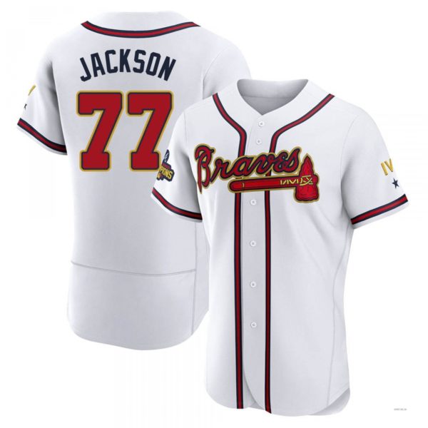 Custom #77 White 2022 ATL Baseball Shirt Top
