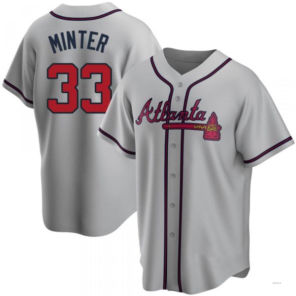 Custom #33 Gray ATL Baseball Shirt Top