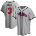 Custom #3 Gray ATL Baseball Shirt Top