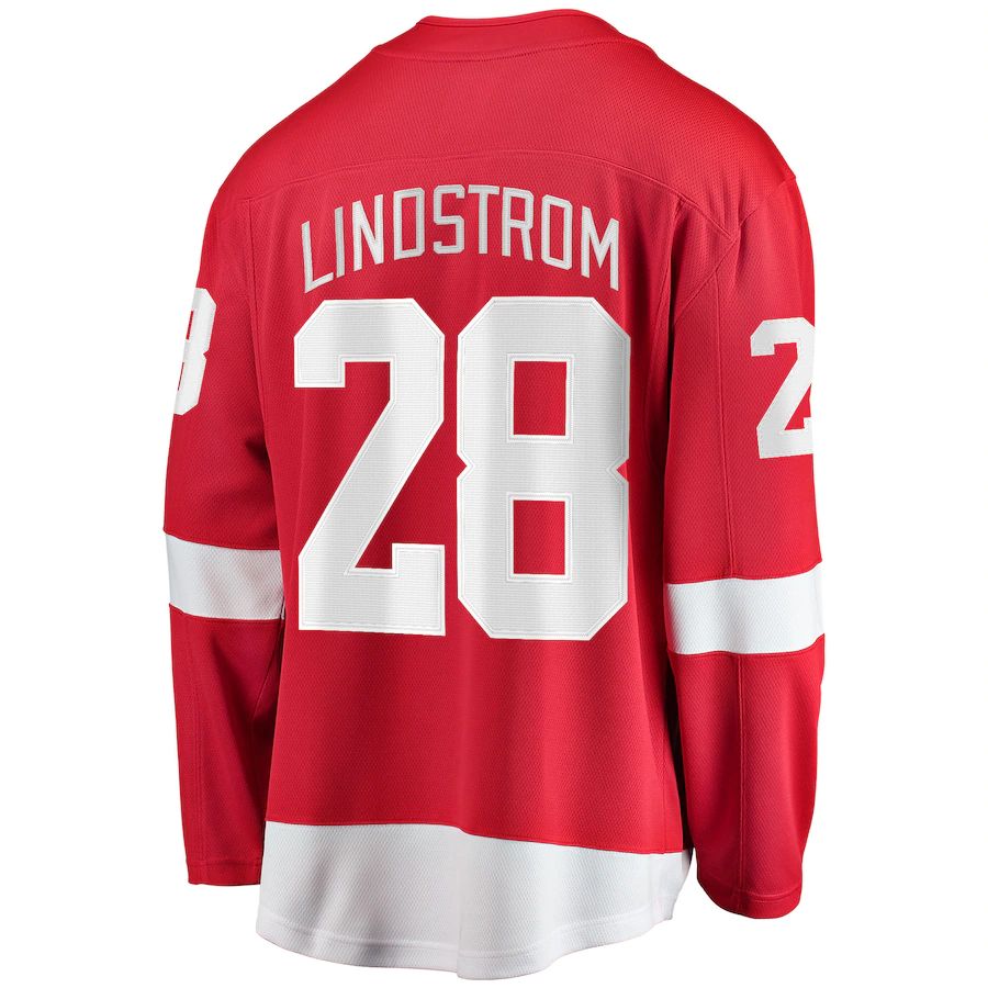 Custom #28 Red DET Hockey Shirt Top