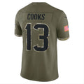 Custom #13 Olive 2022 HOU Football Shirt Top