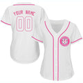 Custom White HOU Baseball Shirt Top