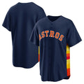 Custom Navy HOU Baseball Shirt Top