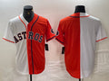 Custom White HOU Baseball Shirt Top