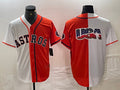 Custom White HOU Baseball Shirt Top