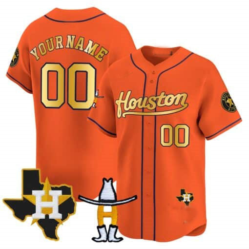 Custom HOU Baseball Shirt Top