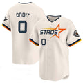 Custom #0 Cream 2025 City Connect HOU Baseball Shirt Top