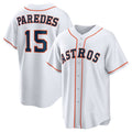 Custom #15 White HOU Baseball Shirt Top