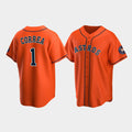 Custom #1 Orange HOU Baseball Shirt Top