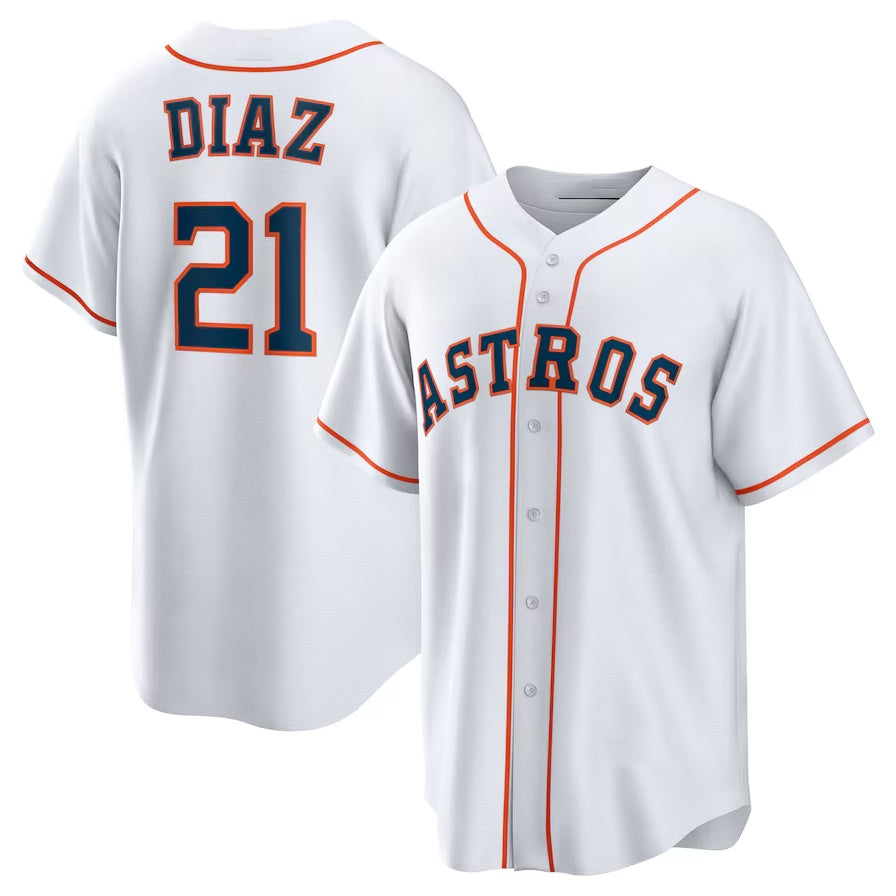 Custom #21 White HOU Baseball Shirt Top