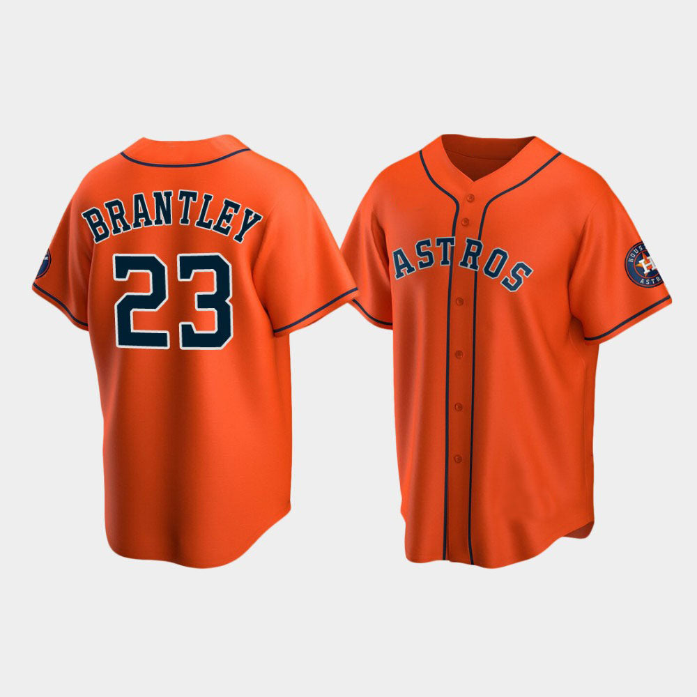 Custom #23 Orange HOU Baseball Shirt Top