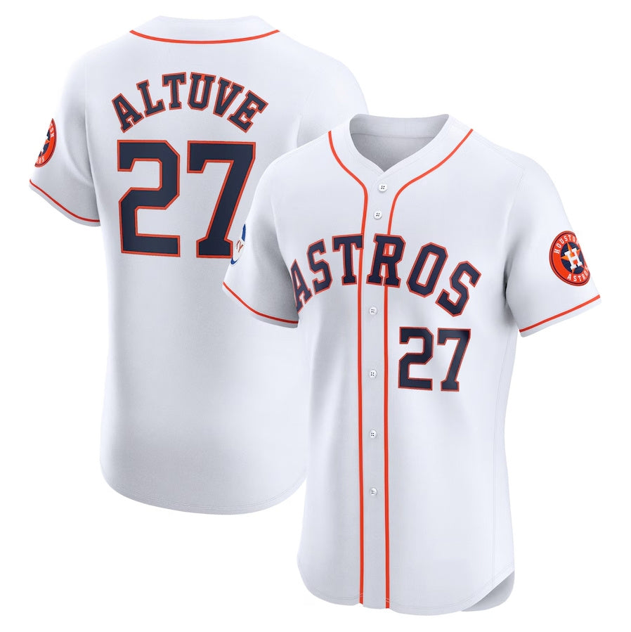 Custom #27 White HOU Baseball Shirt Top