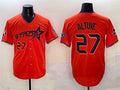 Custom #27 Orange 2025 City Connect HOU Baseball Shirt Top