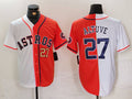 Custom #27 White HOU Baseball Shirt Top