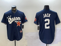 Custom #2 Navy HOU Baseball Shirt Top