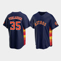Custom #35 Navy HOU Baseball Shirt Top