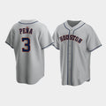 Custom #3 Grey HOU Baseball Shirt Top