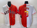Custom #3 White HOU Baseball Shirt Top