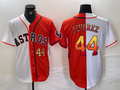 Custom #44 White HOU Baseball Shirt Top
