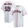Custom #59 White HOU Baseball Shirt Top