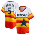 Custom #5 White HOU Baseball Shirt Top