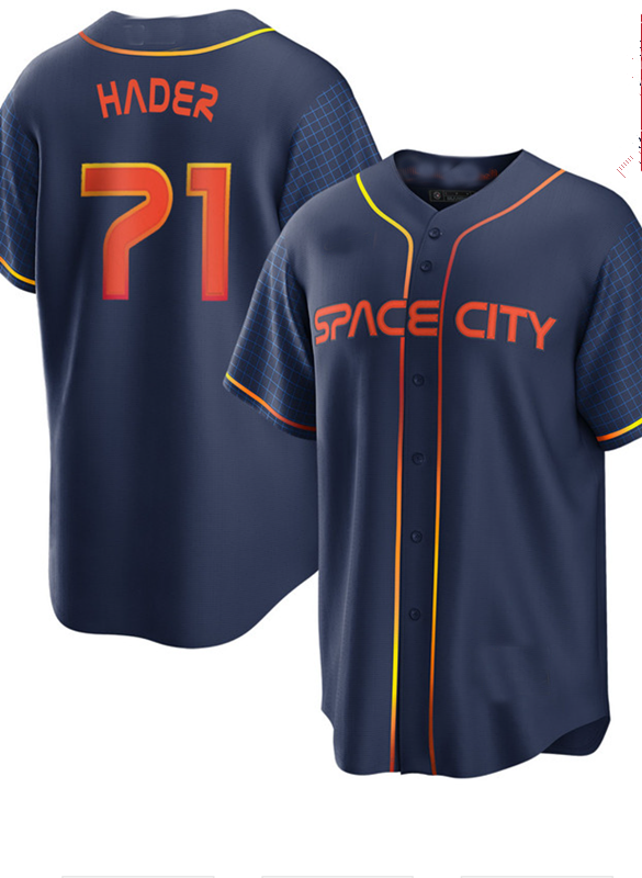 Custom #71 Navy Blue 2022 City Connect HOU Baseball Shirt Top