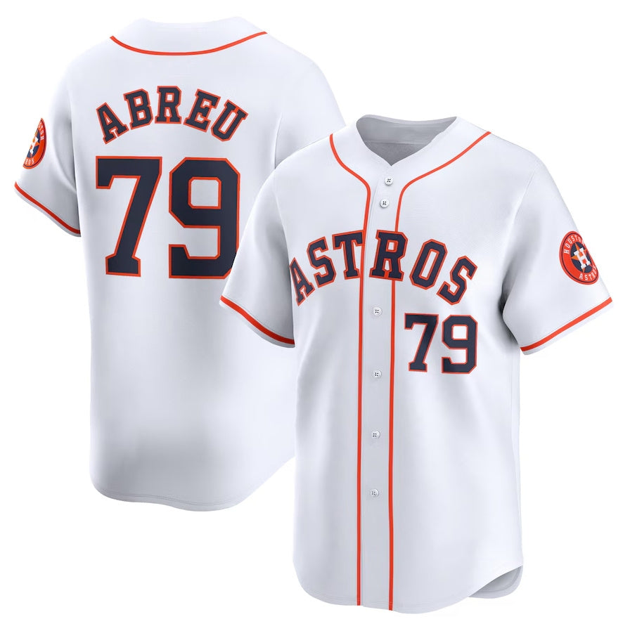 Custom #79 White HOU Baseball Shirt Top