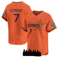 Custom #7 Orange 2025 City Connect HOU Baseball Shirt Top