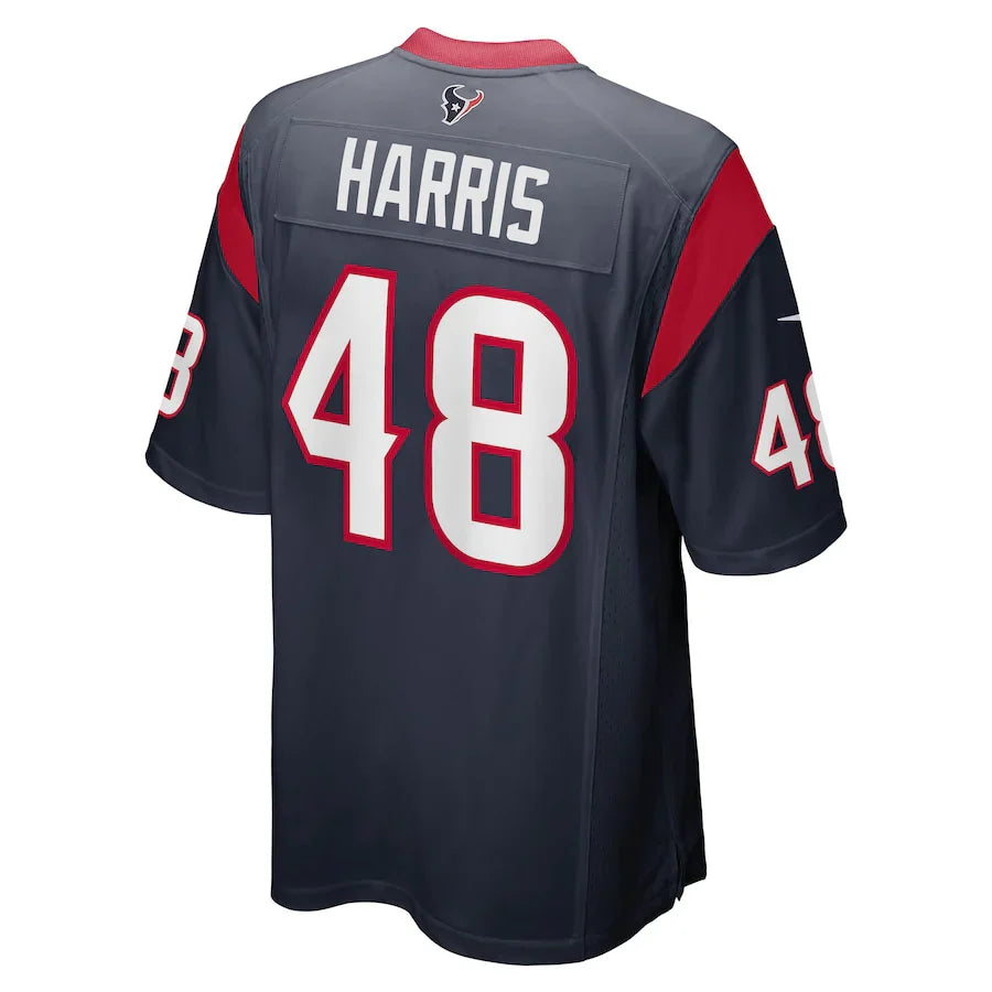 Custom #48 Navy HOU Football Shirt Top